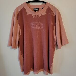 Diesel 2 Tones Of Pink Oversized Short Sleeve Tshirt - S